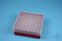 EPPi® Box 50 / 8x8 holes, red, height 52 mm fix, alpha-num. ID code, PP....