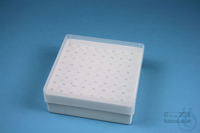 EPPi® Box 50 / 8x8 holes, white, height 52 mm fix, alpha-num. ID code, PP....