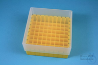 EPPi® Box 75 / 9x9 divider, yellow, height 75 mm fix, alpha-num. ID code, PP....