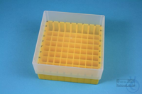 EPPi® Box 75 / 9x9 divider, yellow, height 75 mm fix, alpha-num. ID code, PP.