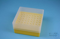 EPPi® Box 75 / 8x8 holes, yellow, height 75 mm fix, alpha-num. ID code, PP....