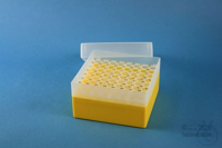 EPPi® Box 80 / 8x8 holes, yellow, height 80 mm fix, alpha-num. ID code, PP.