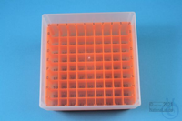 EPPi® Box 75 / 9x9 divider, neon-orange, height 75 mm fix, alpha-num. ID...