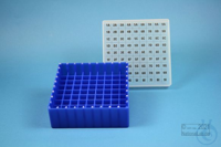 EPPi® Box 45 / 9x9 divider, neon-blue, height 45-53 mm variable, alpha-num....
