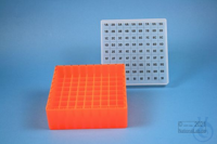 EPPi® Box 50 / 9x9 divider, neon-orange, height 52 mm fix, alpha-num. ID...