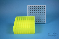 EPPi® Box 50 / 9x9 divider, neon-yellow, height 52 mm fix, alpha-num. ID...