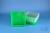 EPPi® Box 75 / 9x9 divider, neon-green, height 75 mm fix, alpha-num. ID code,...