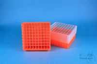 EPPi® Box 75 / 9x9 divider, neon-orange, height 75 mm fix, alpha-num. ID...