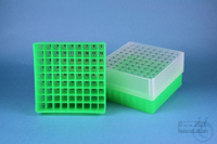 EPPi® Box 75 / 9x9 divider, neon-green, height 75 mm fix, num. ID code, PP.