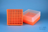 EPPi® Box 75 / 9x9 divider, neon-orange, height 75 mm fix, num. ID code, PP.