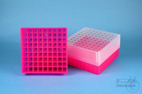EPPi® Box 75 / 9x9 Fächer, neon-rot/pink, Höhe 75 mm fix, num. Codierung, PP....