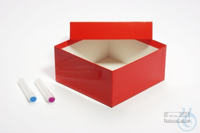 MIKE Box 75 / 1x1 without divider, red, height 75 mm, cardboard standard....