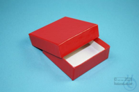 NANU Box 25 / 1x1 without divider, red, height 25 mm, cardboard standard....