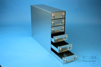 ALPHA drawer rack 50, for 18 boxes up to 136x136x53 mm, 3D/6H, stainless...