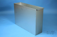 ALPHA upright bin, single width, 1D/1H, stainless steel, hand grip.