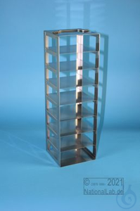 ALPHA vertical rack 25, for 16 boxes up to 136x136x28 mm (8x2), stainless...