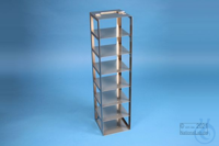 ALPHA vertical rack 75, for 7 boxes up to 136x136x78 mm, stainless steel,...