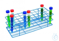 Edelstahlgestell, blau, 4x10 Plätze 22-25 mm    Gefäßständer, HDPE...