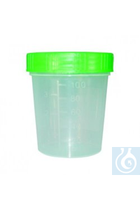 Urinbecher 125 ml, PP mit Schraubdeckel gelb, HD-PE, steril, VE=5 Mehrzweckbecher, PP...