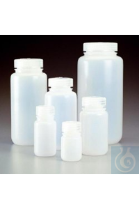Weithalsflaschen 125 ml, PE-HD mit Schraubverschluss PP, VE=72...