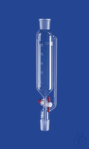 Tropftrichter 50 ml, NS 14/23 zyl., grad., PTFE-Küken mit Druckausgleich...