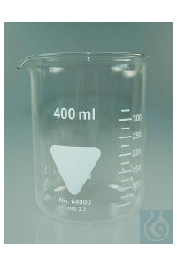 Becher 25 ml, n.F., Boro 3.3 mit Teilung und Ausguss VE=10 Becherglas, Borosilikat 3.3, niedrige...