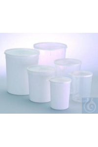 Becher 1000 ml, PP, natur graduiert, mit Schn.-Verschluß   Dosen, konisch,...