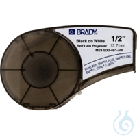 Hochleistungsetiketten 12,70 mm breit Polyester B-461/weiß, M21-500-461 Rolle...