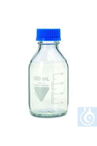 Laborgewindeflaschen 100 ml mit blauer Kappe und Ring, Boro 3.3, GL 45, VE=10...