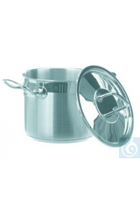 Kessel 200x150mm hoch 4 l 18/8-Stahl mit Deckel   Labortopf mit Deckel...