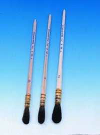Haarpinsel Gr.0 / 6mm mit Holzstiel, (Ziegenhaar)   Haarpinsel, oval...