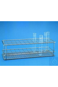 Reagenzglasgestell 4 x 12 Gläser aus Edelstahl, Gestellhöhe 100mm...