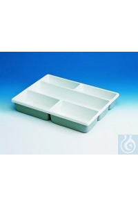 Schale mit 5 Fächern, PVC 404 x 304 x 64 mm   Schubladeneinsätze, PVC Mit...