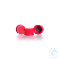 Schraubverschlußkappen GL 18 PBT, geschlossen, rot, mit PTFE beschichteter...