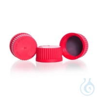 Schraubverschlußkappen GL 45 PBT, geschlossen, rot, mit PTFE beschichteter...