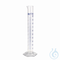 Meßzylinder 100 ml, blau graduiert DURAN®, Klasse A VE=2  Messzylinder,...