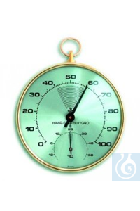 Thermo-Hygrometer 100 mm Drm. 0-100%, -5...+55°C, Gehäuse mit Messingring...