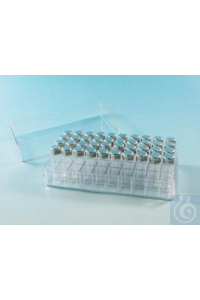 Ablagekasten aus Polystyrol für 50 Präparategläser 35x12 mm transparent...