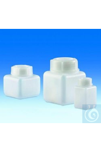Weithalsflaschen 500 ml, PE-HD 90 x 90 mm, quadratisch, GL 65, mit...