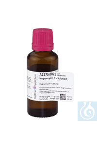 Hygromycin B - Lösung Hygromycin B - LösungInhalt: 25 MLTPhysikalische Daten:...