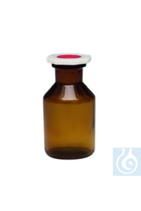 Steilbrustflaschen mit NS, braun, Weithals, 50 ml Mit Polystopfen Inhalt: 1 Stück