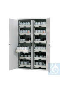 Säure- und Laugenschrank SL.196.120MH, mit 12 Tablarauszügen und Kunststoffauffangwannen 2...