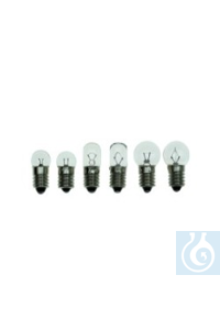 Glühlampen E 10 mit klaren Glaskolben