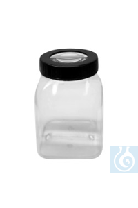 Lupe Flaschenlupe, dichtschließender Schraubdeckel Inhalt 500 ml, Linse 45 mm, Vergr. 3,5-fach...