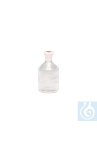 Steilbrustflaschen mit Normschliff, klar Steilbrustflaschen mit NS, farblos, Weithals, 250 ml Mit...