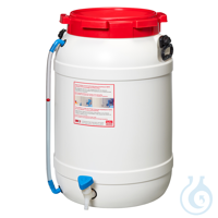 WF110H behroplast Weithalsfass 110 l weiß mit rotem Schraubdeckel mit Hahn und N behroplast...