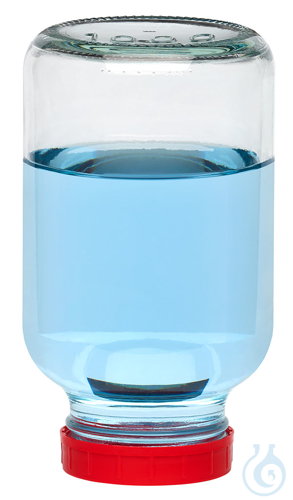 RK1000GT behrotest Probennahmeflasche, Klarglas 1000 ml, Weithals mit Verschluss