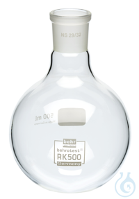 RK500 behrotest round bottom flask 500 ml neck NS 29 behrotest round bottom...