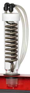 behrotest titanium koeler met inlaat en uitlaat slangpijp, PTFE plug met ontluchtingsgat, NS45