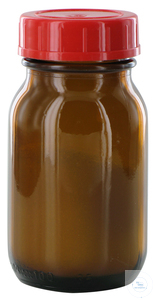 RB100GT behrotest Glasflasche braun 100 ml, mit Verschluss und Tefloneinlage, vo